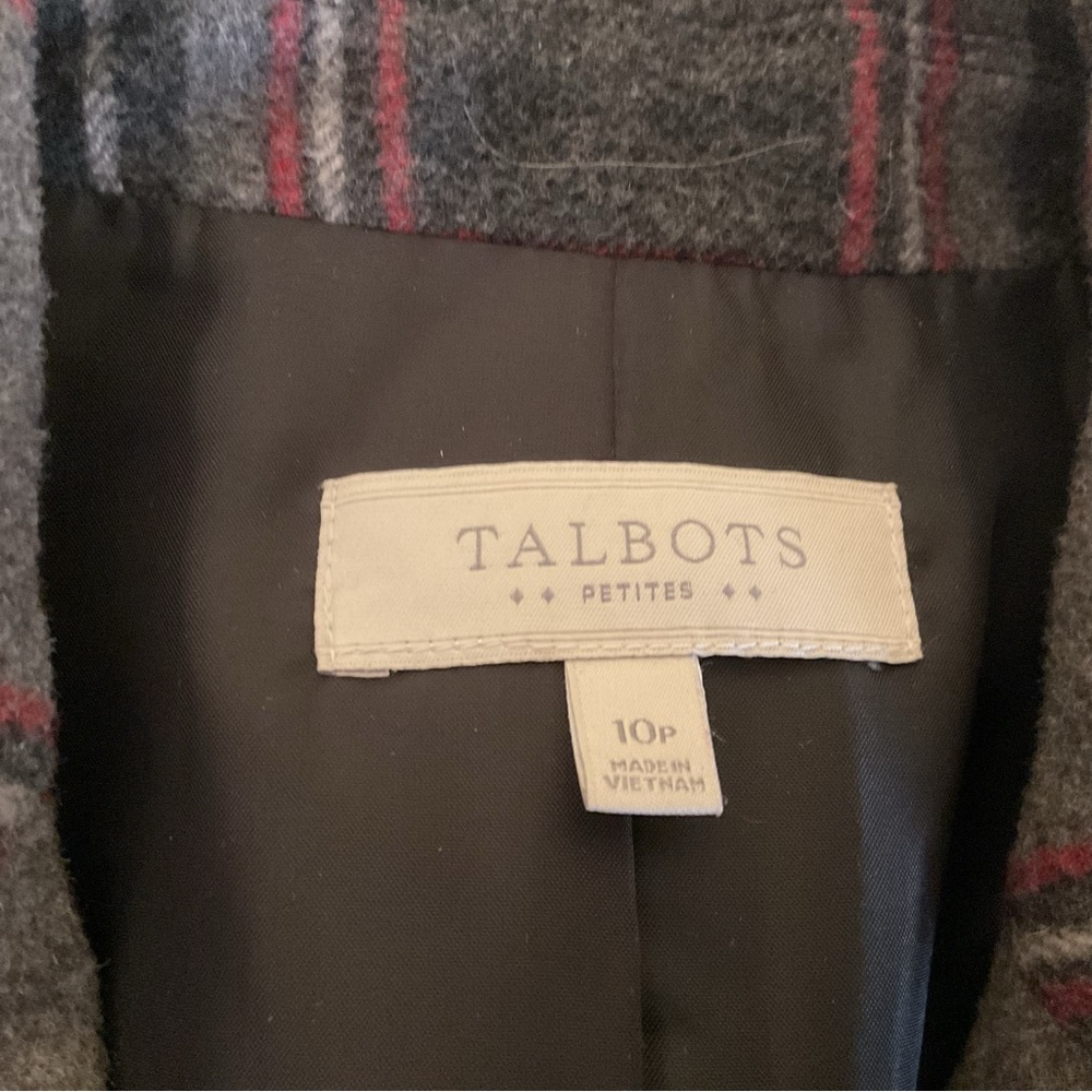 Talbots Petites Women’s Plaid Three Button Lined Blazer. Size 10P - Picture 3 of 7